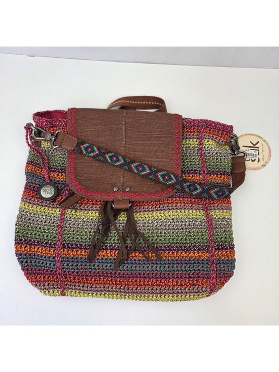 The Sak Avalon Crochet Backpack Multicolor With Brown Accents 107347 main image 8